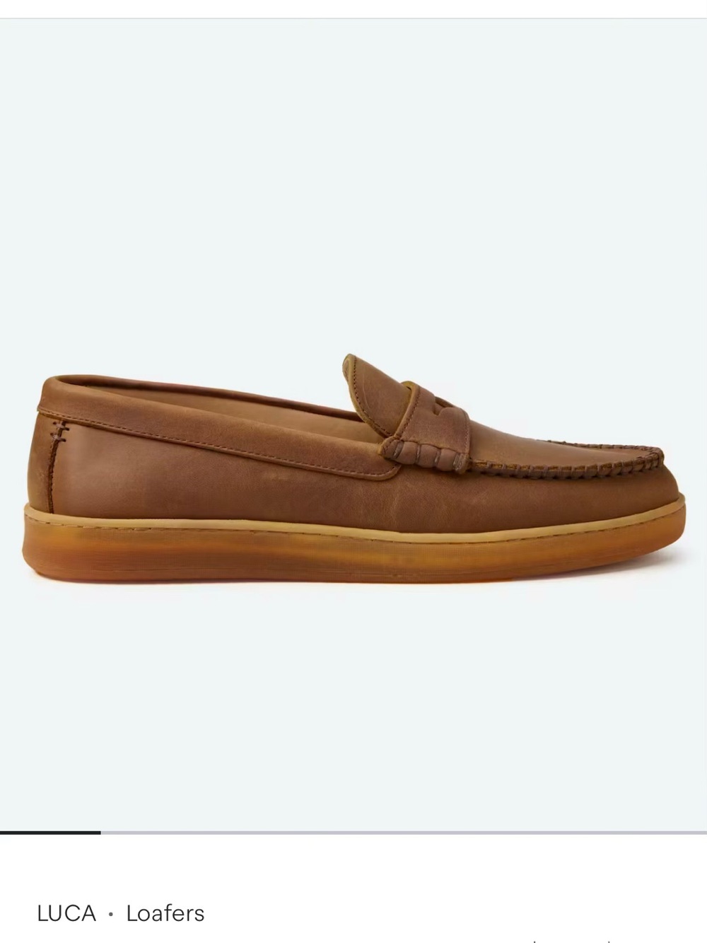 Men's Tan Leather Penny Loafers